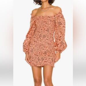 Free people apricot cotton smock it to me mini dress size medium M NWT
